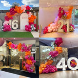 Pink Orange Balloon Garland Kit | Hot Pink Gold Arch, Star Foil Summer Party Decor
