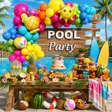 Pool Party Balloon Arch Kit | Colorful Summer Beach Ball Garland Decor