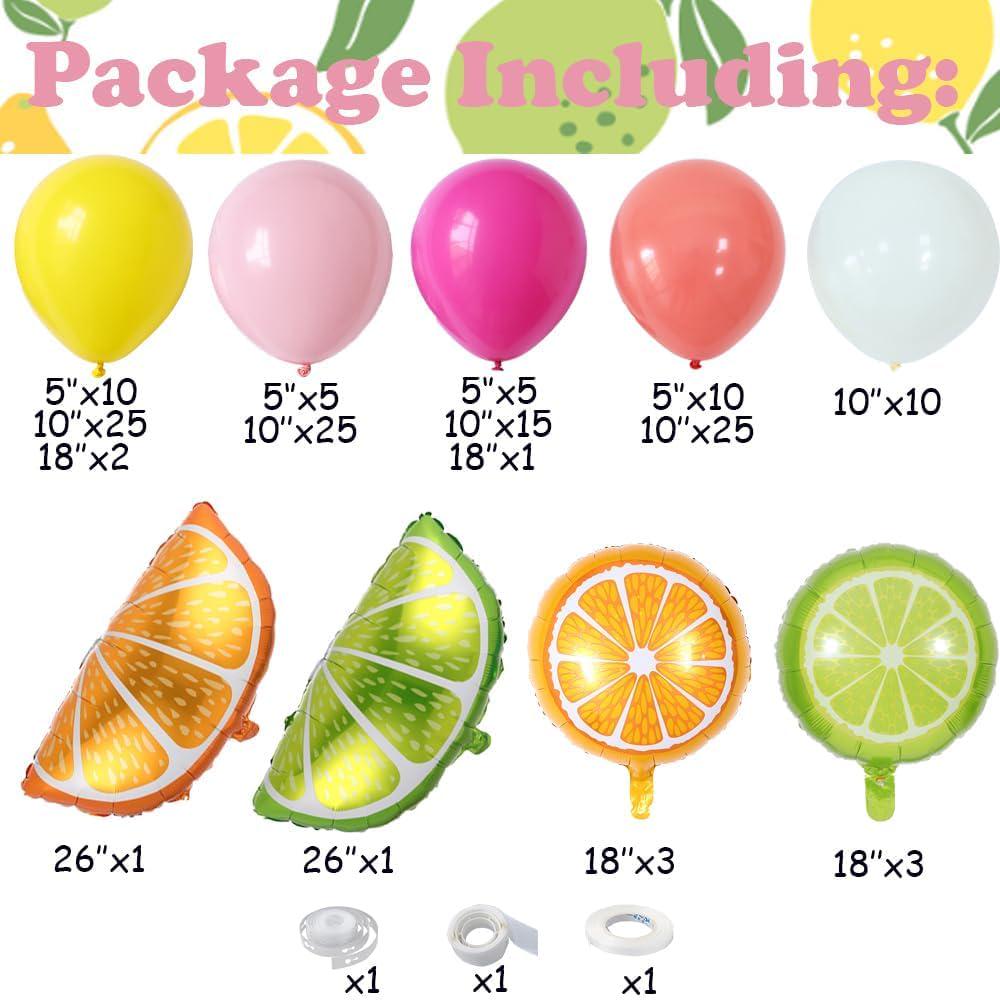 Lemon Balloon Arch Kit | Pastel Fruit Garland for Parties