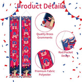 Patriotic Labor Day Door Banner Set, Stars Stripes City Silhouette Decor