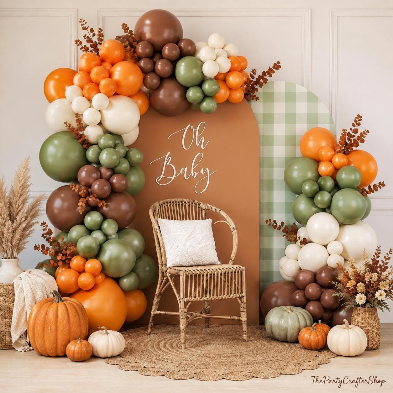 Fall Balloon Arch Kit, Autumn Harvest Sage Green Brown Garland, Thanksgiving Baby Shower Decor