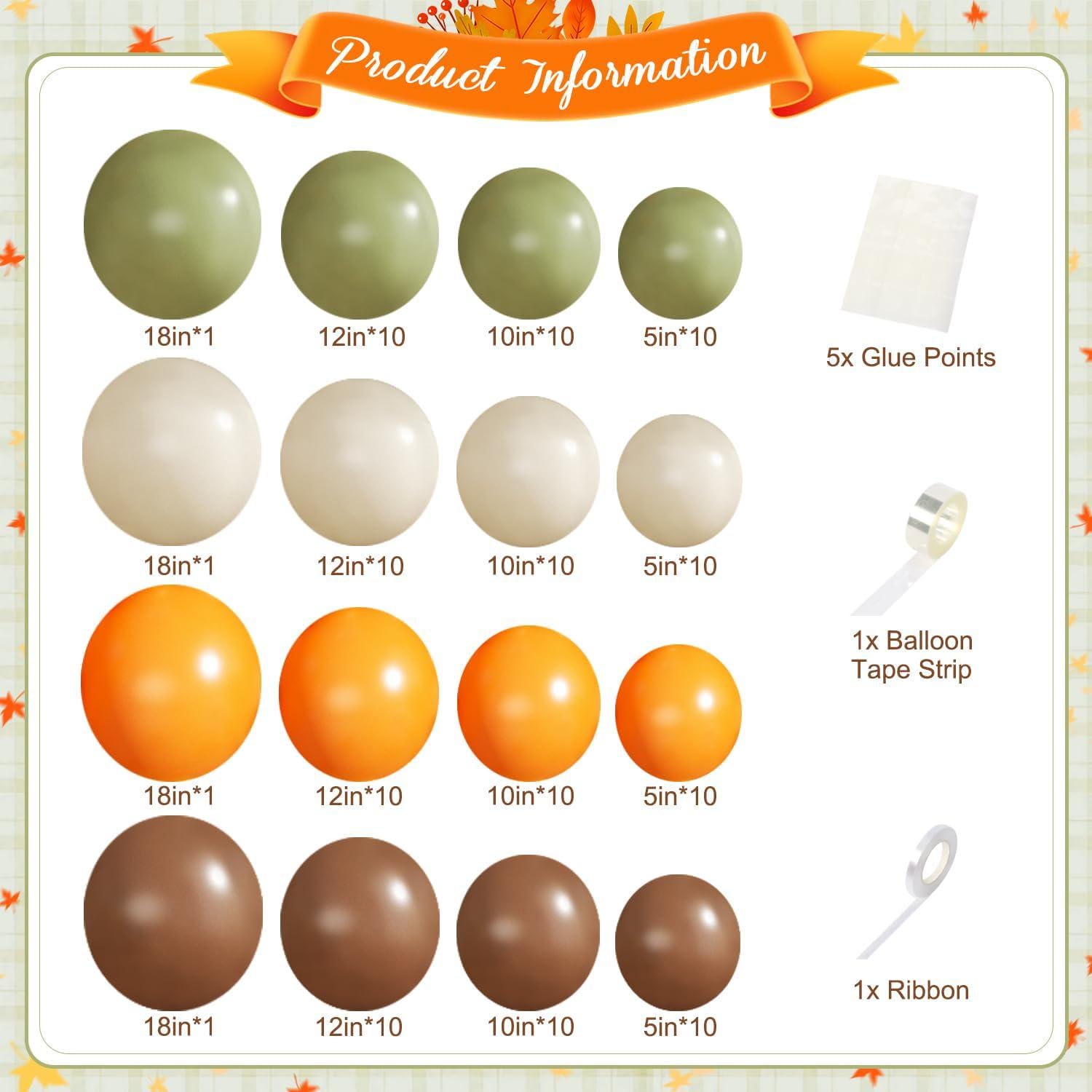 Fall Balloon Arch Kit, Autumn Harvest Sage Green Brown Garland, Thanksgiving Baby Shower Decor