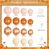 Fall Balloon Arch Kit, Orange Pink Ivory Metallic Garland, Autumn Baby Shower Birthday Decor