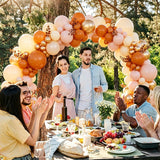 Fall Balloon Arch Kit, Orange Pink Ivory Metallic Garland, Autumn Baby Shower Birthday Decor