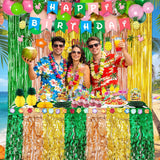 Luau Party Decorations Kit | Tropical Hawaiian Birthday Balloons, Banner, Curtains