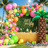 Tropical Balloon Arch Kit | Hawaiian Luau Party Decorations with Palm Tree Balloons