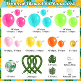 Tropical Balloon Arch Kit | Aloha Party Decor with Pink, Green, Teal, Orange, Gold Balloons