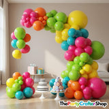 Tropical Balloon Arch Kit | Hot Pink, Orange, Teal, Green, Yellow Party Decor