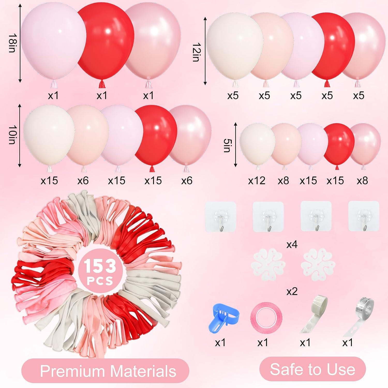 Red Pink Balloon Arch Garland Kit | Strawberry Cherry Sweet One Birthday Party Decorations