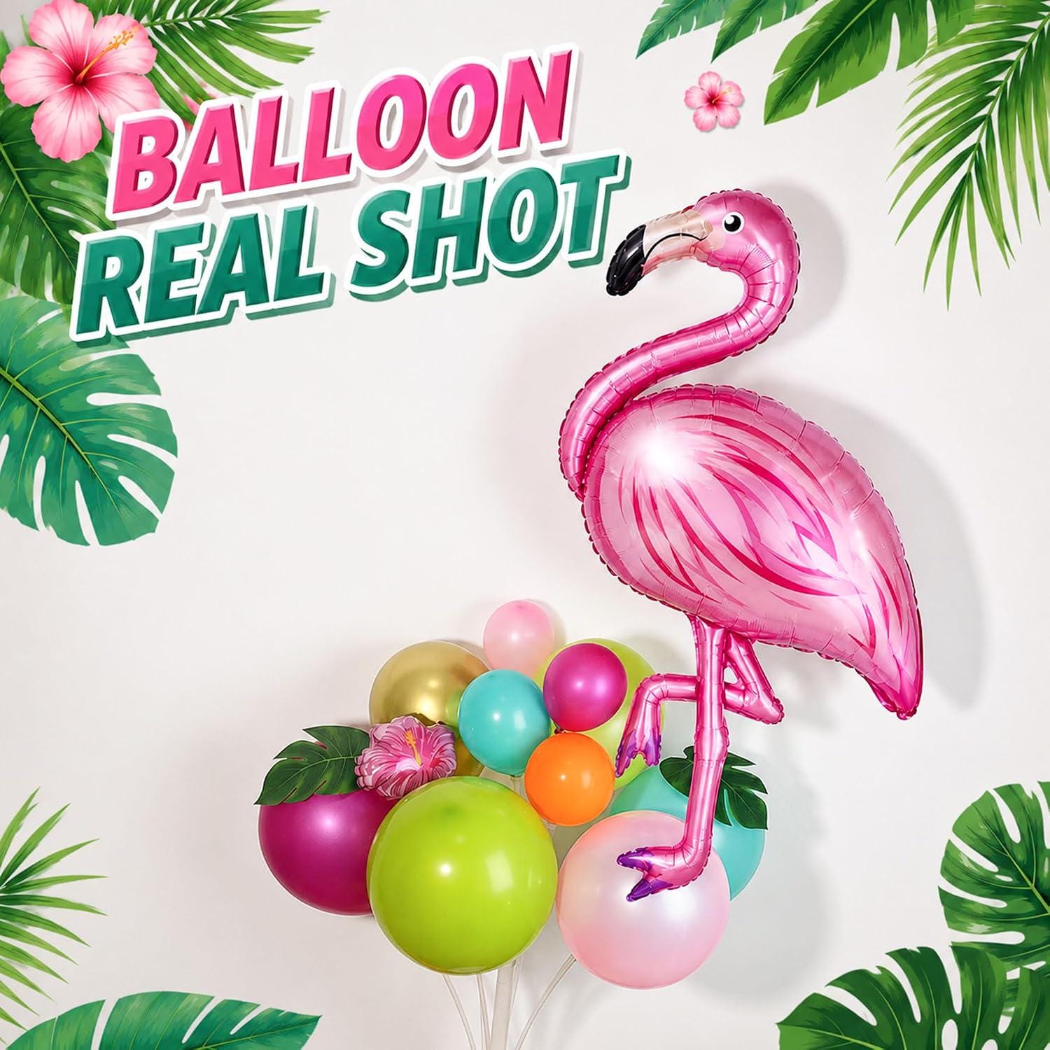Tropical Flamingo Balloon Arch Kit | Luau Party Decorations, Pearl Pink Teal Balloons