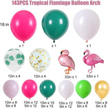 Flamingo Tropical Balloon Arch Kit | Hawaiian Luau Pool Party Decor, Aloha Birthday Balloons