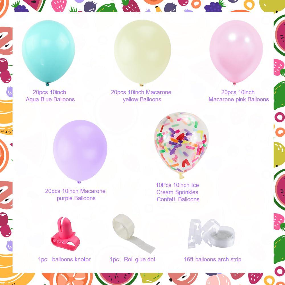 Pastel Macaron Popsicle Balloon Garland | Ice Cream Party Decor, Baby Shower, Birthday Arch