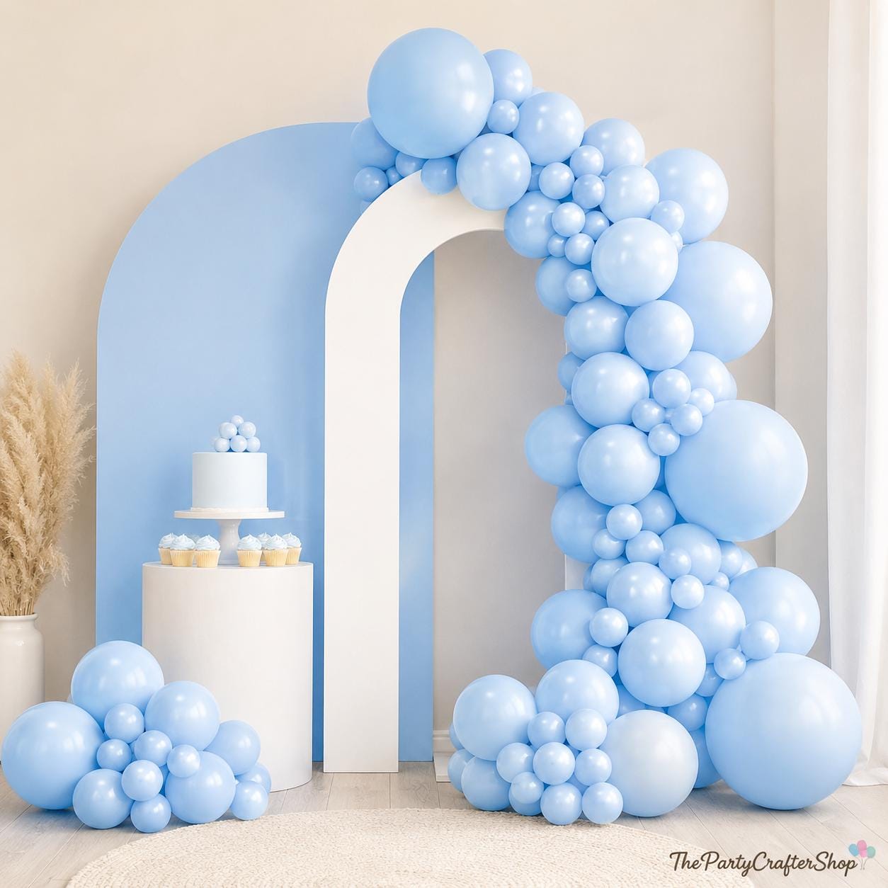 Pastel Sky Blue Balloon Arch Kit | 120pc Party Decor Set