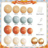 Little Pumpkin Baby Shower Balloon Arch Kit, Dusty Blue Burnt Orange Gold Balloons