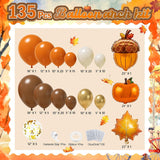 Fall Balloon Arch Kit, Orange Brown Ivory Gold Garland, Autumn Harvest Party Decor