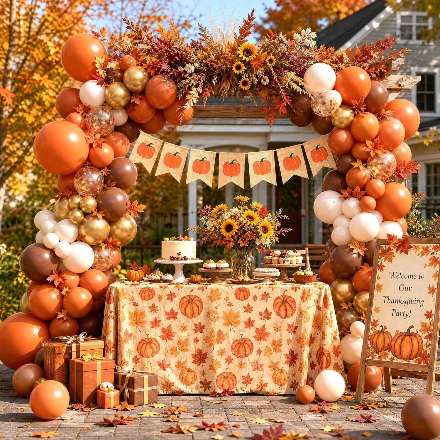Fall Balloon Arch Kit, Thanksgiving Garland, Autumn Birthday Baby Shower Decor