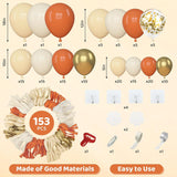 Orange Balloon Arch Kit, Pastel, Sand, Gold Confetti, Fall Baby Shower Decor