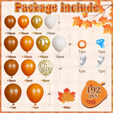 Fall Balloon Arch Kit, Burnt Orange Coffee Brown Sand White Garland, Maple Leaves, Thanksgiving Decor
