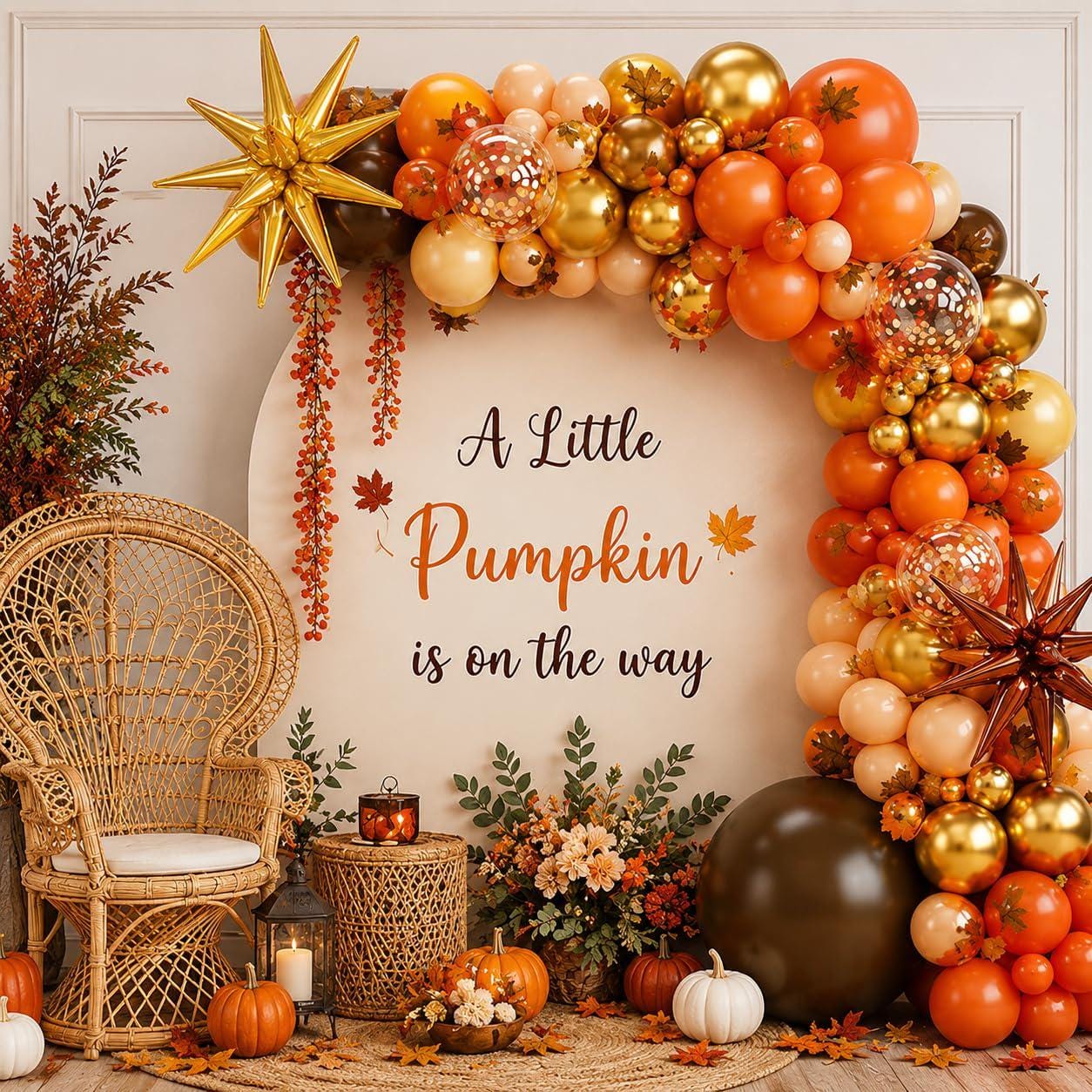 Fall Balloon Arch Kit, Terracotta Gold Beige, Autumn Party Decor