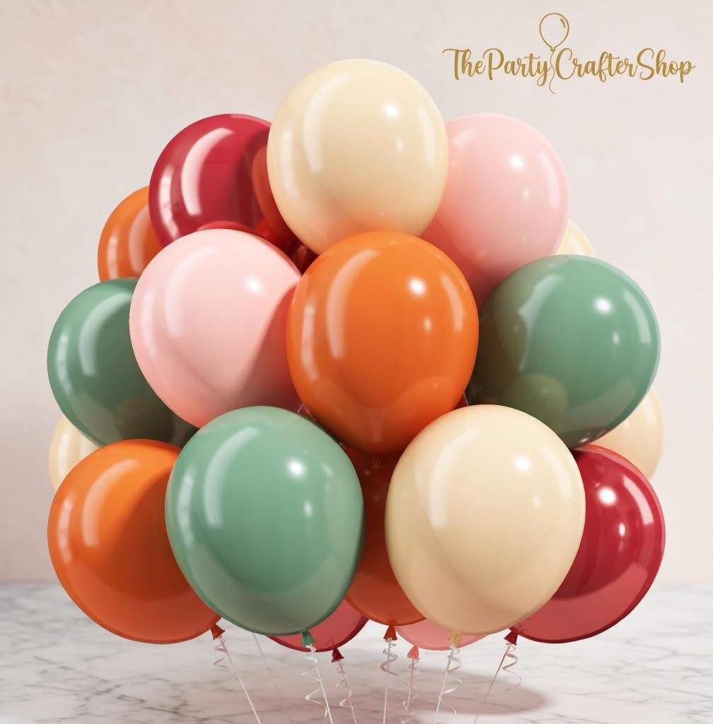 Fall Balloon Garland Kit, Terracotta, Sage Green, Burgundy, Dusty Pink, Boho Party Decor