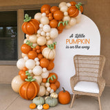 Fall Pumpkin Balloon Arch Kit, Orange Sand White Balloon Garland, Little Pumpkin Baby Shower Thanksgiving Halloween Birthday Wedding Decor