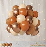 60PCS Burnt Orange Copper Fall Balloons, Retro Brown Sand White Balloon Garland, Thanksgiving Harvest Baby Shower Wedding Birthday Decor