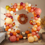 Fall Thanksgiving Balloon Arch Kit, Burnt Orange Yellow Burgundy Balloon Garland, Autumn Harvest Birthday Friendsgiving Party Decor