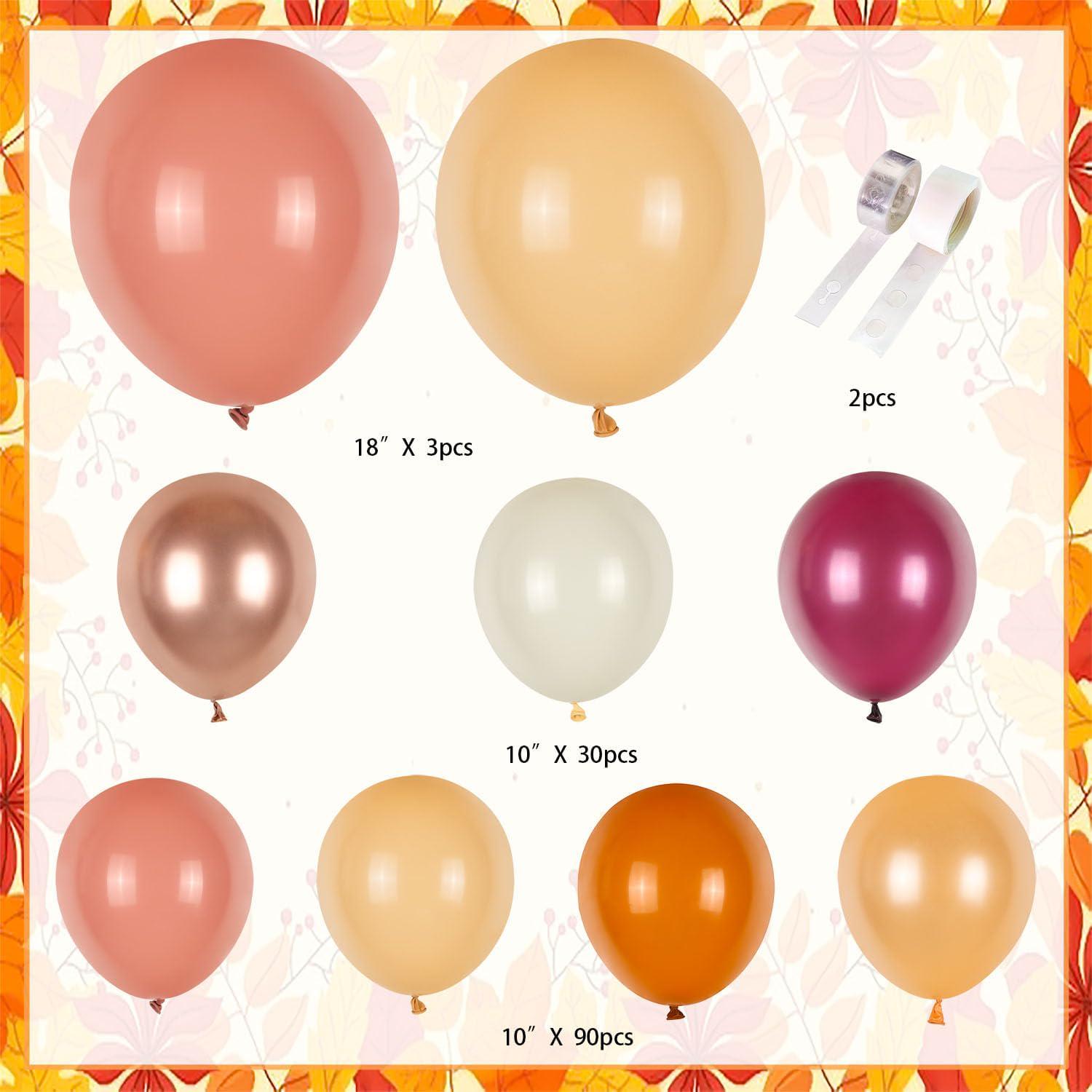 Fall Thanksgiving Balloon Arch Kit, Burnt Orange Yellow Burgundy Balloon Garland, Autumn Harvest Birthday Friendsgiving Party Decor