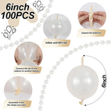 Pearl White Linking Balloons | 6 Inch Party Decor (100pc)