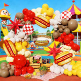 Hot Dog Balloon Arch Kit | Picnic BBQ Party Garland with Foil Balloons