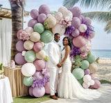Dusty Green Purple Balloon Arch Kit | Double Stuffed Pastel Baby Shower Garland