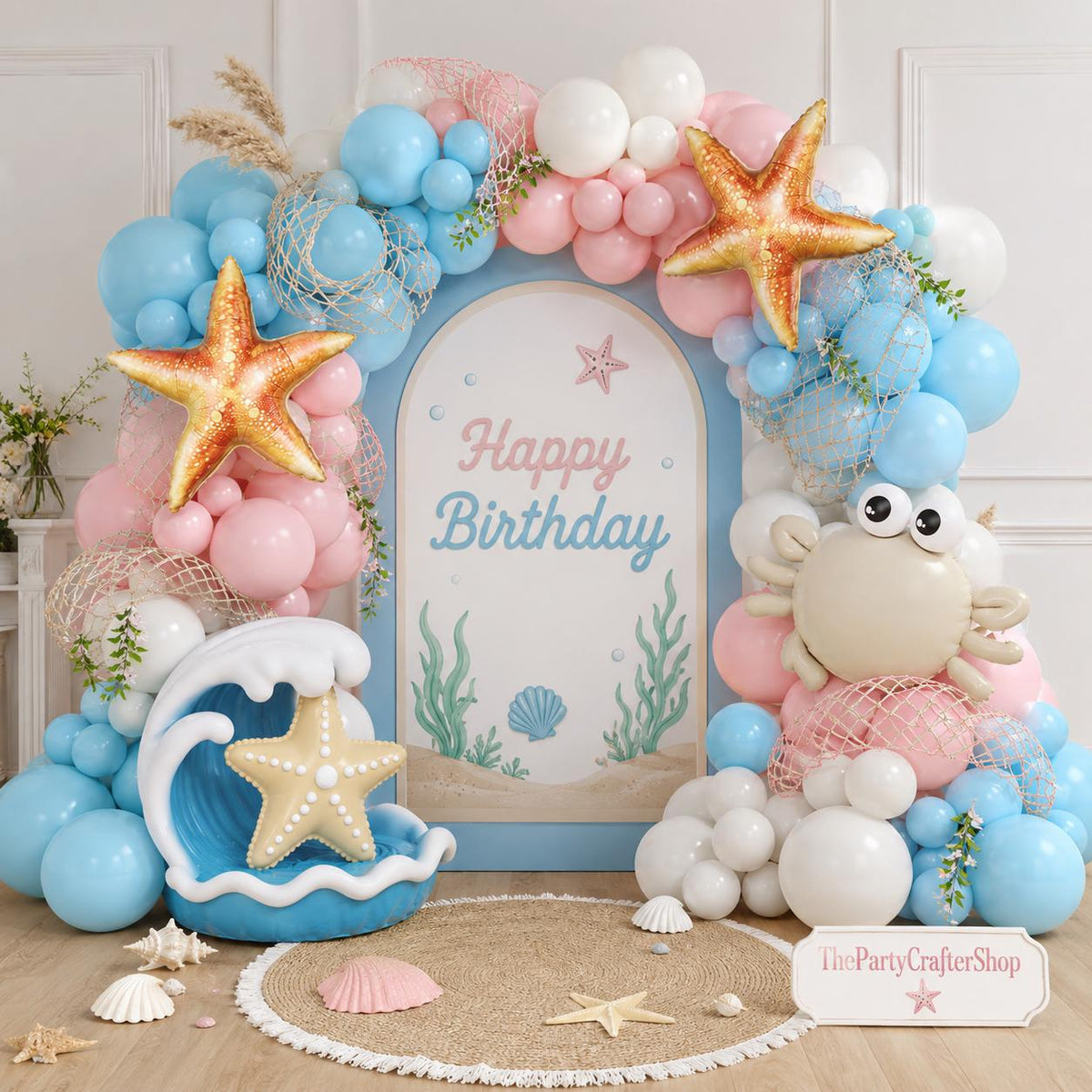 Under the Sea Balloon Garland Kit | Starfish, Crab, Ocean Theme Party Decorations