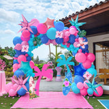 Blue Pink Balloon Arch Kit | Star Balloons, Aloha Baby Shower, Hawaiian Birthday Party