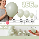 Sage Green Balloon Arch Kit | Dusty Boho Balloons for Wedding, Birthday, Jungle Party
