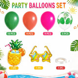 Tropical Hawaiian Balloon Kit | Pineapple, Palm Leaf, Hot Pink, Summer Party Decor