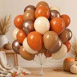 50PCS Burnt Orange Brown Fall Balloons, Nude Tan Champagne Balloon Set, Boho Thanksgiving Baby Shower Wedding Birthday Decor