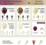 Dusty Purple Brown Balloon Arch Kit, Dark Plum Mauve Yellow Ivory Coffee Tan Garland, Baby in Bloom Bridal Shower Wedding Fall Decor