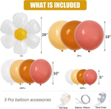 Daisy Balloon Arch Kit, Retro Burnt Orange Boho Garland, Groovy Flower Sunshine Citrus Baby Shower Summer Autumn Party Decor