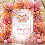 Little Pumpkin Baby Shower Decor, Pink Orange Gold Balloon Arch Kit, Fall Girl Gender Reveal Autumn Party Backdrop