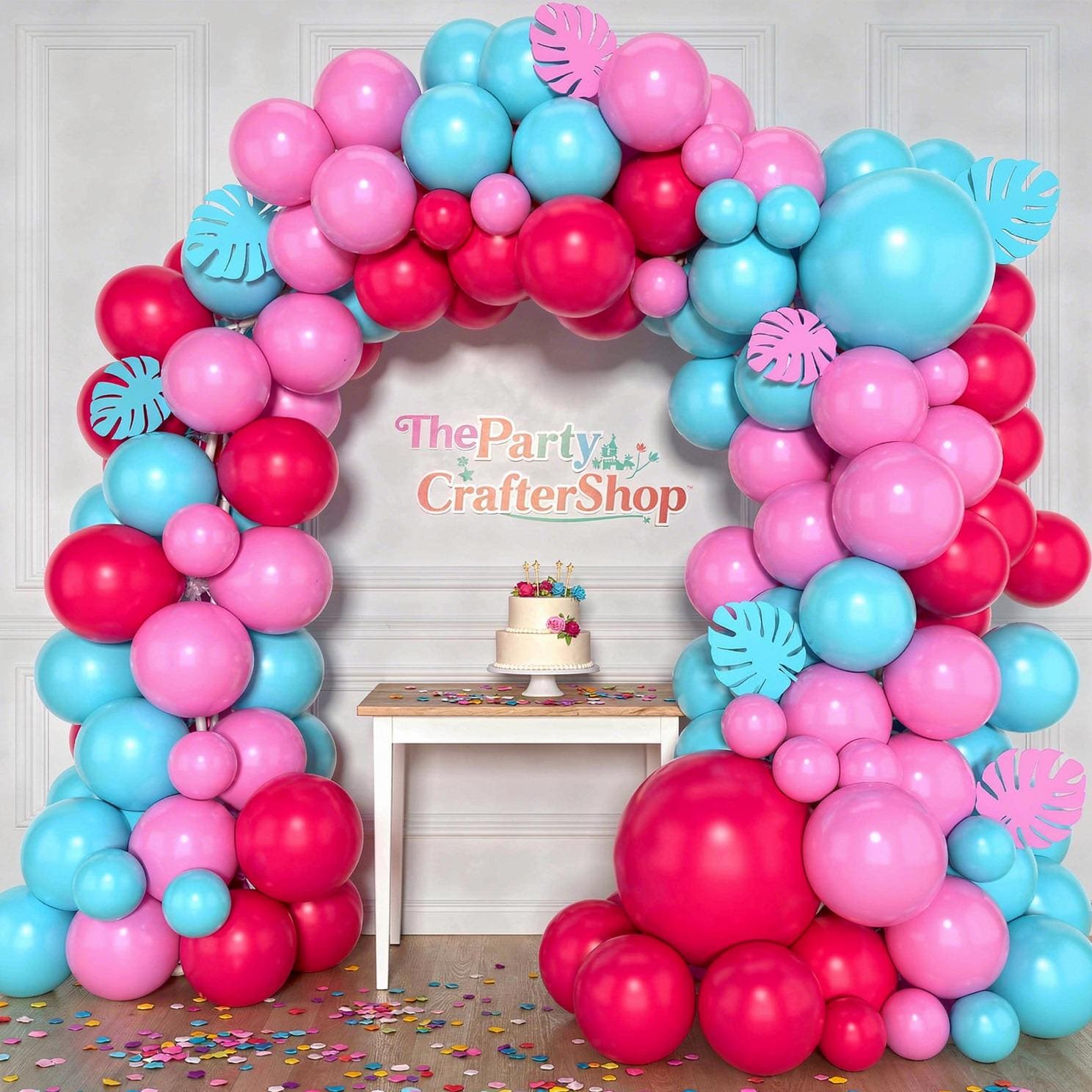 Hot Pink Teal Balloon Arch Kit | Birthday Baby Shower Garland