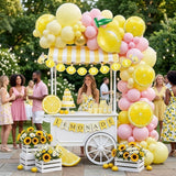 Lemonade Balloon Arch Kit | Pink Yellow Citrus Party Decor with Banner