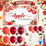 159PCS Apple of Our Eye Baby Shower Decor, Red Burgundy Balloon Arch Kit with Backdrop, First Birthday Fall Harvest Party Decor