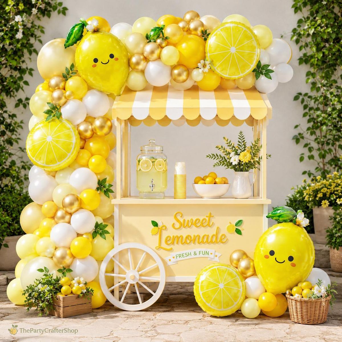 Lemonade Balloon Arch Kit | Yellow, Gold, White Garland for Parties