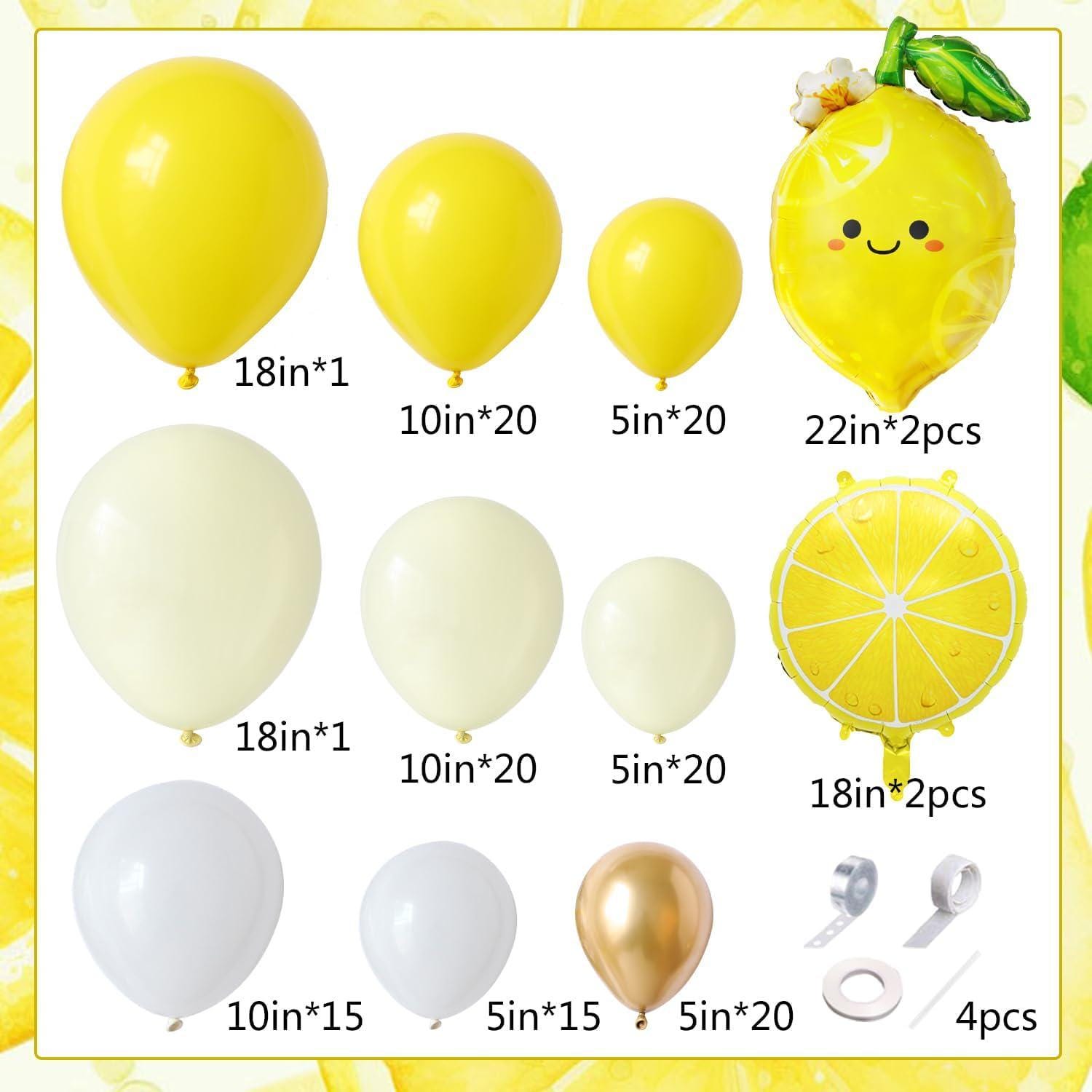 Lemonade Balloon Arch Kit | Yellow, Gold, White Garland for Parties