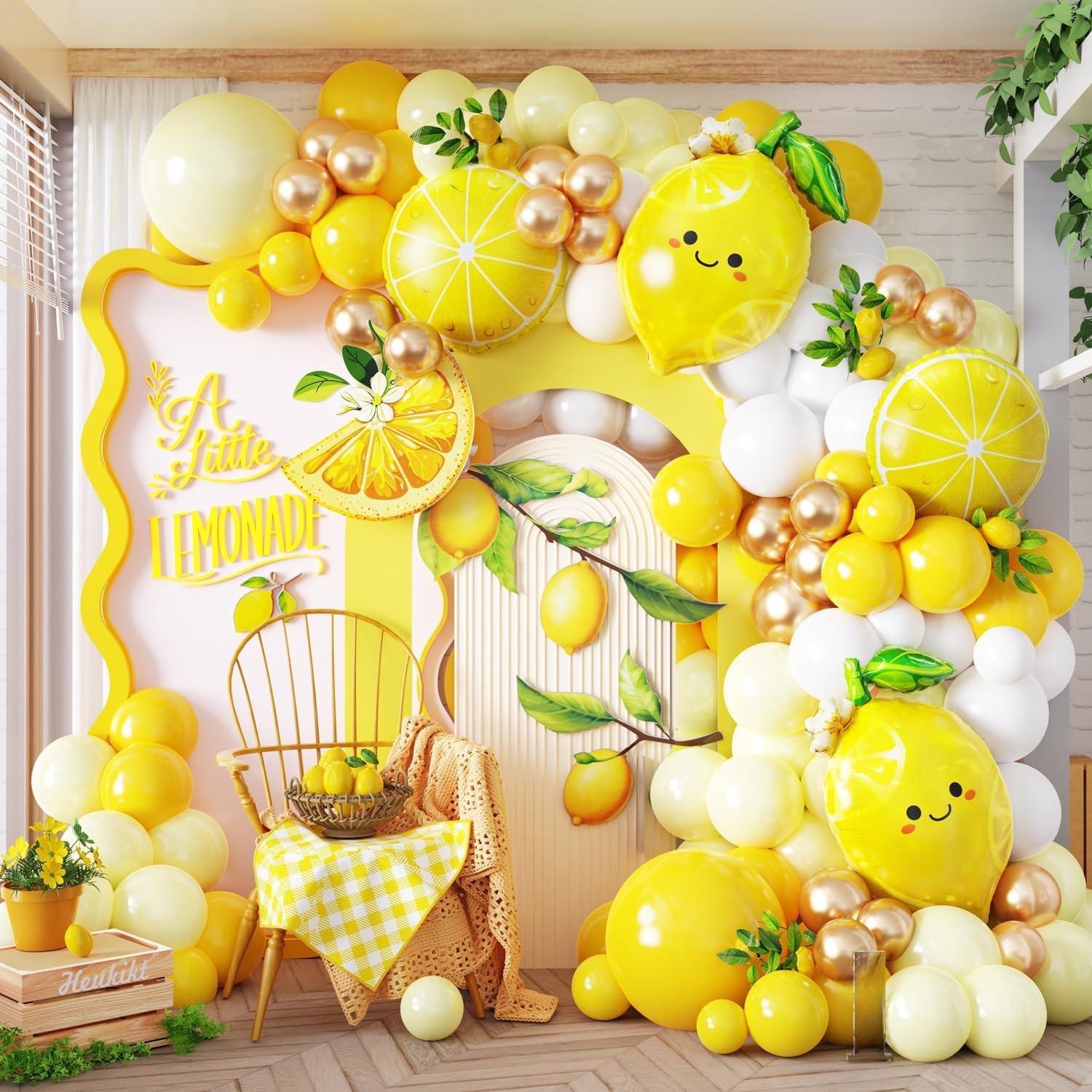 Lemonade Balloon Arch Kit | Yellow, Gold, White Garland for Parties