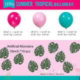 Tropical Aloha Balloon Arch Kit | Pink Teal Palm Leaves Hawaiian Party Decor