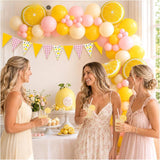 Pink Yellow Lemon Balloon Arch Kit | Lemonade Party Banner, Summer Birthday Decor