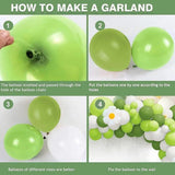 Daisy Balloon Arch Kit | Green White Flower Garland for Parties