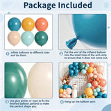 Boho Rainbow Balloon Arch Kit | Retro Teal, Orange, Yellow Party Decor