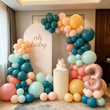 Boho Rainbow Balloon Arch Kit | Retro Teal, Orange, Yellow Party Decor